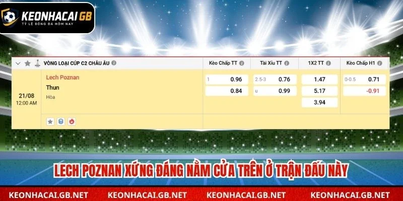 Lech Poznan xứng đáng nằm cửa trên ở trận đấu này